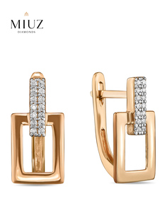 Серьги из красного золота MIUZ Diamonds E01-60177-Z, фианит