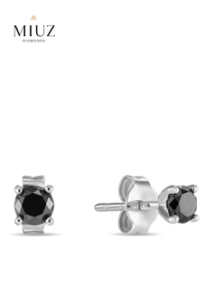Серьги пусеты из белого золота MIUZ Diamonds E01-BL-060, бриллиант