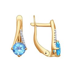 Серьги из желтого золота SOKOLOV 724215, топаз/фианит