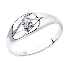 Кольцо из серебра р. 16,5 SOKOLOV 87010017, бриллиант