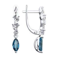 Серьги подвески из белого золота SOKOLOV Diamonds 72-00318-3, бриллиант