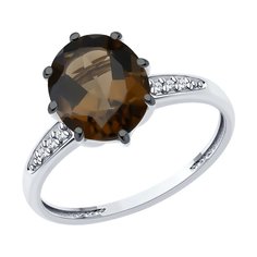 Кольцо из серебра р. 16,5 Diamant 94-310-02054-4, фианит/раухтопаз