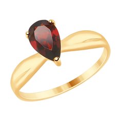 Кольцо из желтого золота р. 17 SOKOLOV 714920, гранат