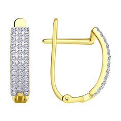 Серьги из желтого золота SOKOLOV 029576, фианит