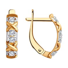 Серьги из красного золота SOKOLOV 0200132, фианит