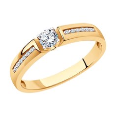 Кольцо помолвочное из красного золота р. 17,5 SOKOLOV Diamonds 1012297, бриллиант