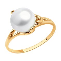 Кольцо из красного золота р. 17 SOKOLOV Diamonds 79-10009, бриллиант/жемчуг