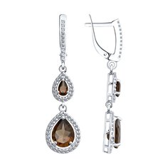 Серьги из серебра Diamant 94-321-02047-2, фианит/раухтопаз