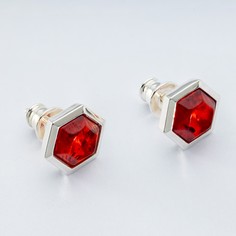 Серьги пусеты из серебра TOP CRYSTAL 41251356350с, янтарь