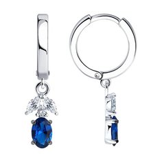 Серьги подвески из серебра SOKOLOV 94026489, фианит