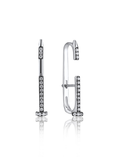 Серьги джекеты из серебра VALTERA 115317, циркон
