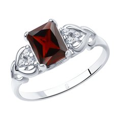 Кольцо из серебро р. 17 SOKOLOV 92012034, фианит/гранат