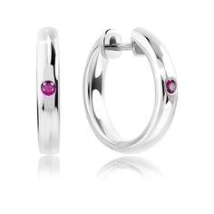 Серьги конго из серебра VALTERA 117720, рубин искусственный