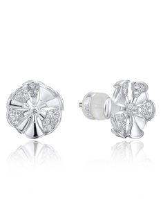 Серьги пусеты из серебра VALTERA 115401, циркон