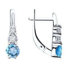 Серьги из серебра SOKOLOV 92022820, фианит\топаз