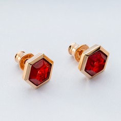 Серьги пусеты из серебра TOP CRYSTAL 41253356320с, янтарь