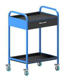Тележка инструментальная 2 полки и 1 ящик Telejkoff TT-02-01-BLUE No Brand