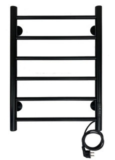 Полотенцесушитель электрический САНПРИЗ Аврора П6 400х600 универсальное подкл. черный