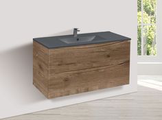 Тумба с керамической раковиной Vincea Mia 1000 V.Oak, Anthracite