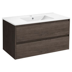 Тумба с керамической раковиной Vincea Gio 100 R.Oak