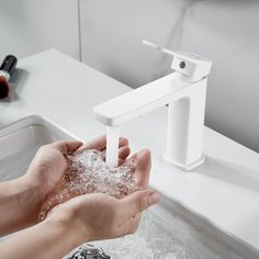 Смеситель для раковины RAFFINE F0199C белый