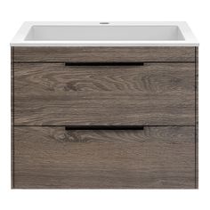 Тумба с раковиной из искусственного камня Vincea Chiara 2D 600 R.Oak, White