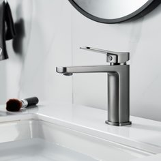 Смеситель для раковины RAFFINE F0199T оружейная сталь