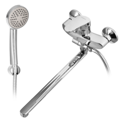 Смеситель для ванной и душа с длинным изливом и лейкой WISENT W21022