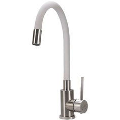 Смеситель для кухни гибкий излив Maxonor MN7280-3, белый/сатин