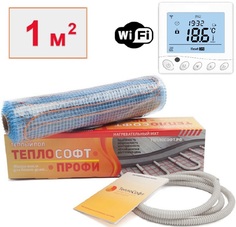 Теплый пол нагревательный мат Теплософт Профи 1 м2 150 Вт с wi-fi терморегулятором