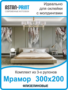 Фотообои флизелиновые Astan Пальмовые листья композиция 300х200