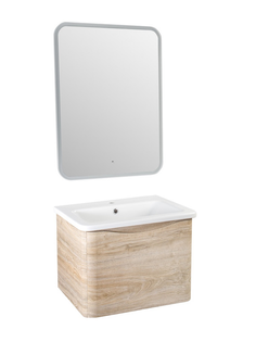 Мебель для ванной Runo Тоскана 60 с зеркалом Руан 60х80 светлое дерево РУНО