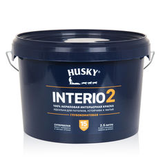 Краска для стен и потолков HUSKY INTERIO 2 глубокоматовая Белый 2,5 л