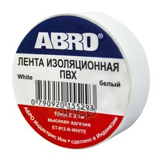 Изолента Белая Abro 19х10 ABRO ET912RWHITE