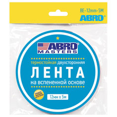 ABRO MASTERS Лента монтажная термостойкая двухсторонняя 12мм*5м ЧЁРНАЯ , шт BE-12mm-5M-RW