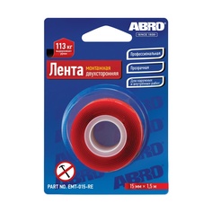 Скотч Двухсторонний Abro 15 Мм Х 1,51 М Монтажный ABRO арт. EMT-015-RE