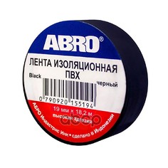 Изолента Abro Б 19мм X 18,2м Черная Арт.Et-912-20-Blк-R Шт ABRO арт. ET-912-20-BLK-R