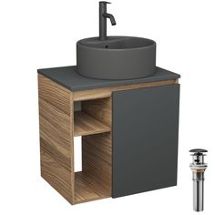 Тумба Bau Dream Blackwood 60,раковина BAU Element D41,смеситель Hotel Dream Black,выпуск Bauedge