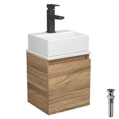 Тумба Bau Dream Blackwood 35,раковина BAU Cerama Mini 33х28,смеситель Hotel Black,выпуск Bauedge