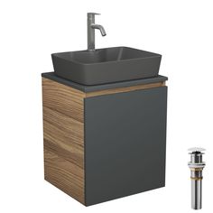 Тумба Bau Dream Blackwood 50 графит,раковина BAU Cerama,смеситель Hotel Dream,выпуск Bauedge