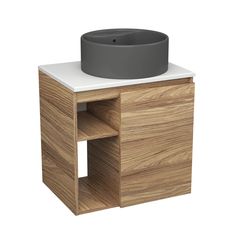 Тумба Bau Dream Blackwood 60 правая,раковина BAU Element D41,темно-серая Bauedge