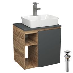 Тумба Bau Dream Blackwood 60,раковина BAU Cerama 48х37 белая,смеситель Hotel Still,выпуск Bauedge
