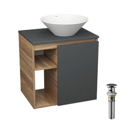Тумба Bau Dream Blackwood 60 правая,графит,раковина Dream D43,выпуск клик клак,SD4255 Bauedge