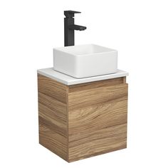 Тумба Bau Dream Blackwood 35,раковина BAU Mini 24х24,смеситель Hotel Black Bauedge
