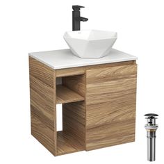 Тумба Bau Dream Blackwood 60,раковина BAU Crystal 40х40,смеситель Hotel Black,выпуск Bauedge