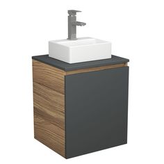 Тумба Bau Dream Blackwood 50 графит,раковина BAU Cerama Mini,смеситель Hotel Still Bauedge