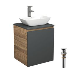 Тумба Bau Dream Blackwood 50,раковина BAU Spectrum mini 47х24 смеситель Hotel Still,выпуск Bauedge