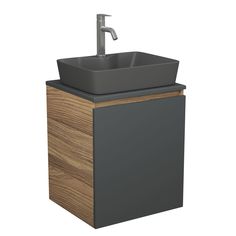 Тумба Bau Dream Blackwood 50 графит,раковина BAU Cerama 48х37,смеситель Hotel Dream Bauedge