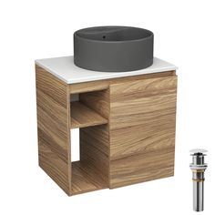 Тумба Bau Dream Blackwood 60 правая,раковина BAU Element D41,темно-серая,выпуск Bauedge