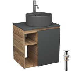 Тумба Bau Dream Blackwood 60,раковина BAU Element D41,смеситель Hotel Dream,выпуск Bauedge